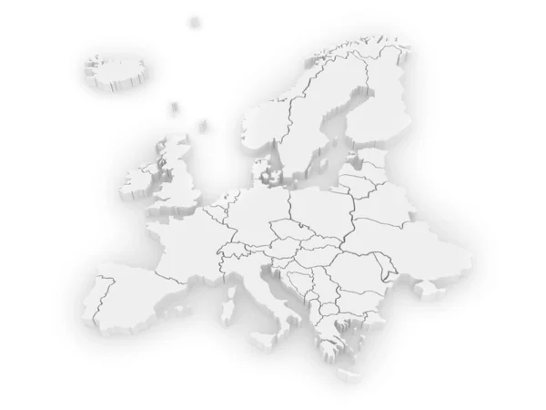 Európa háromdimenziós térképén. — Stock Fotó