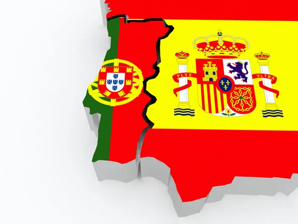 Karte von Portugal und Spanien. — Stockfoto
