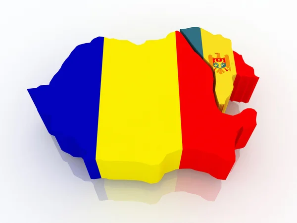 Karte von Rumänien und Moldawien. — Stockfoto