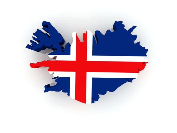 İzlanda Haritası. — Stok fotoğraf