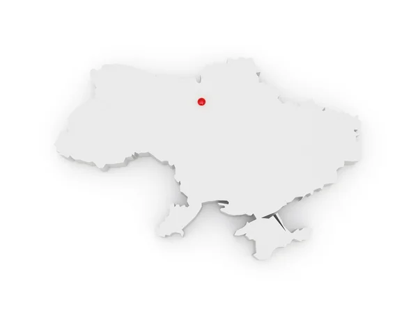 Tredimensionell karta över Ukraina. — Stockfoto