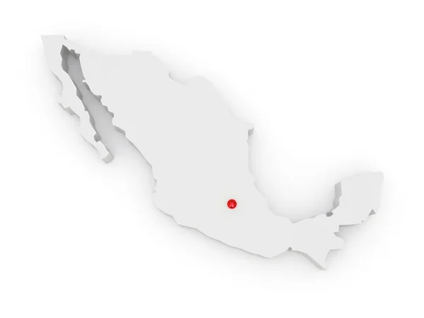 Dreidimensionale Karte von Mexiko. — Stockfoto