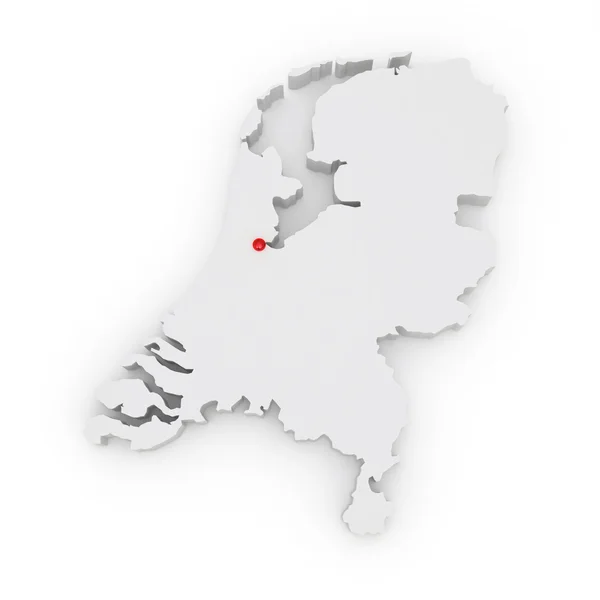 Three-dimensional map of Netherlands. — Stock Photo, Image