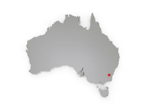 Dreidimensionale Karte von Australien. — Stockfoto
