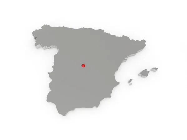 Three-dimensional map of Spain. — Stock Photo, Image