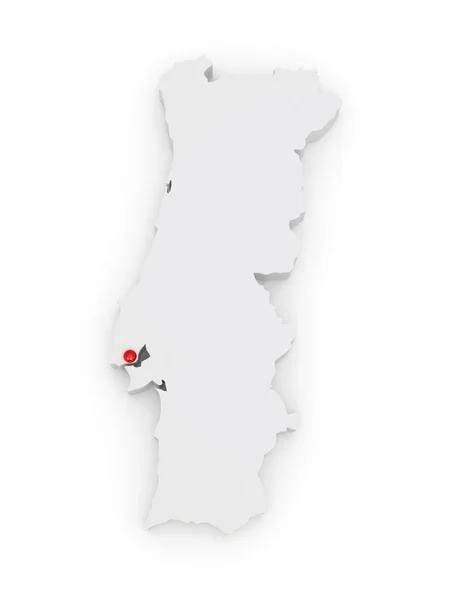 ポルトガルの 3次元地図. — ストック写真