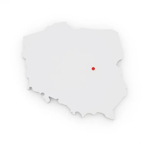 Trojrozměrná Mapa Polska. — Stock fotografie