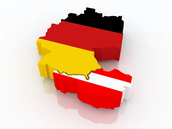 Kaart van Duitsland en Oostenrijk. — Stockfoto