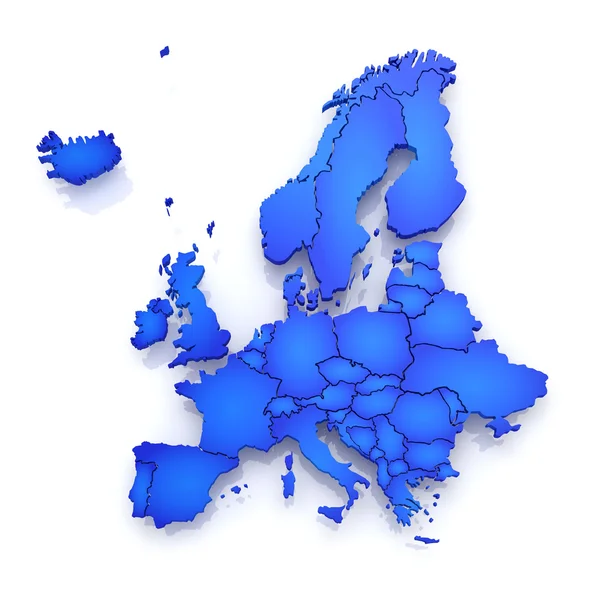 Трехмерная карта Европы . — стоковое фото