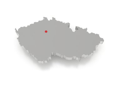 üç boyutlu harita Çek Cumhuriyeti.