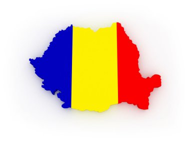 üç boyutlu harita Romanya.