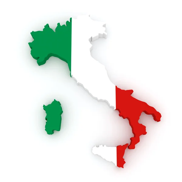 Three-dimensional map of Italy. — Stock Photo, Image