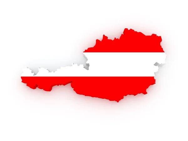 Three-dimensional map of Austria. — Stock Photo, Image