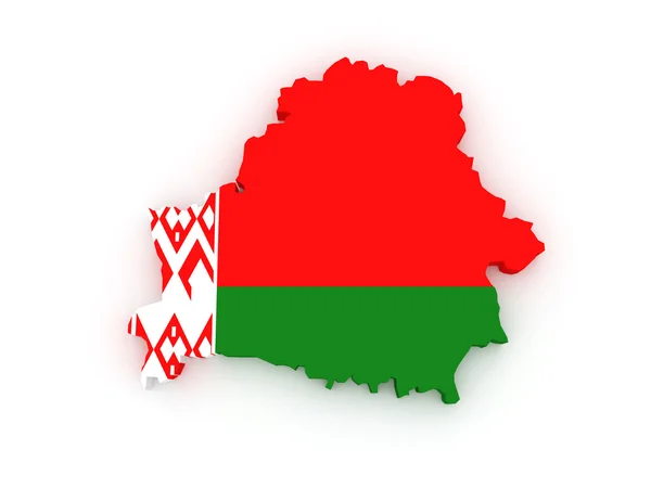 Dreidimensionale Karte von Weißrussland. — Stockfoto