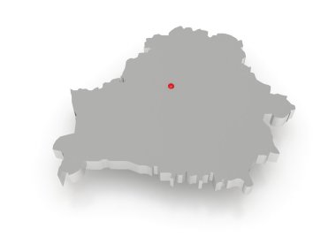 üç boyutlu Beyaz Rusya Haritası.