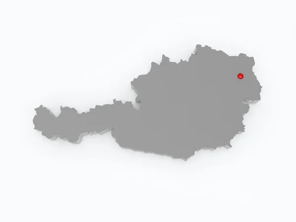 Dreidimensionale Karte von Österreich. — Stockfoto