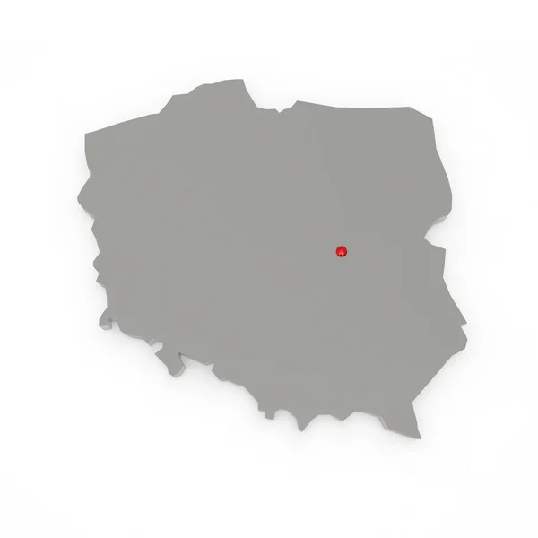 Dreidimensionale Karte von Polen. — Stockfoto