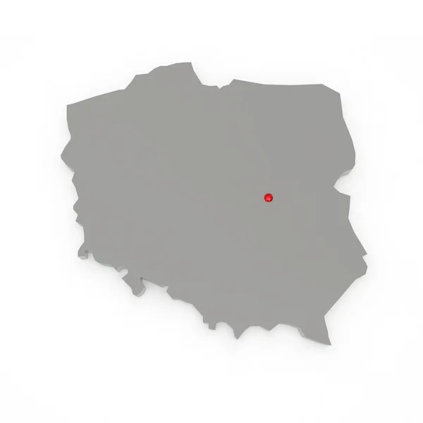 Mappa tridimensionale della Polonia . — Foto Stock