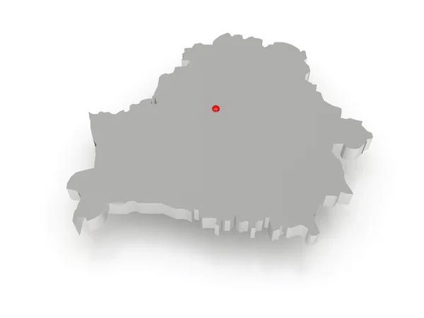 Üç boyutlu Beyaz Rusya Haritası. — Stok fotoğraf