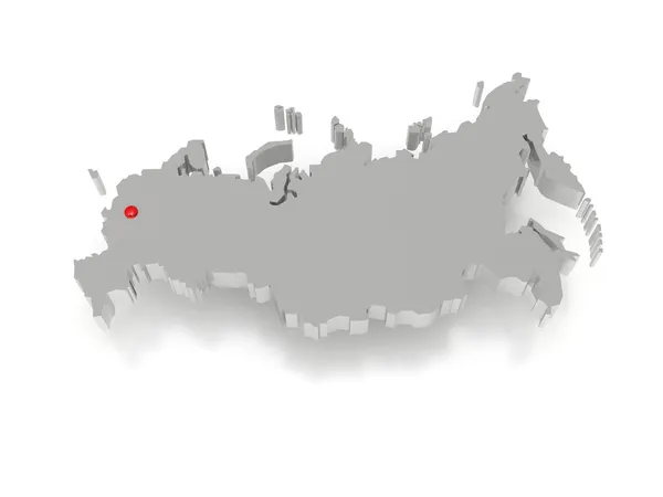 Trojrozměrná Mapa Ruska. — Stock fotografie