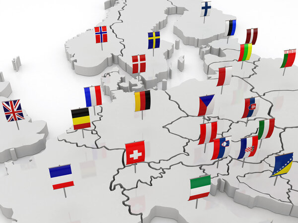 трехмерная карта Европы
.