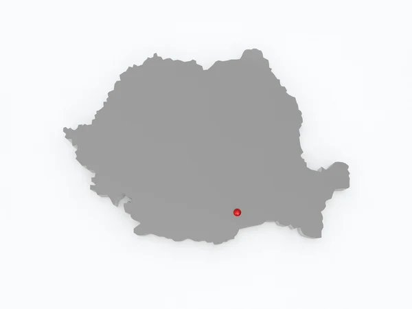 罗马尼亚的三维地图. — 图库照片