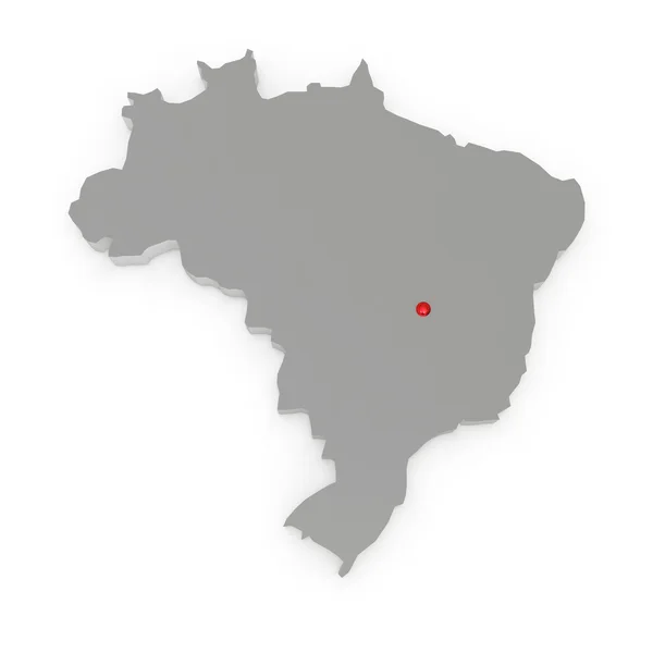 Трехмерная карта Бразилии . — стоковое фото
