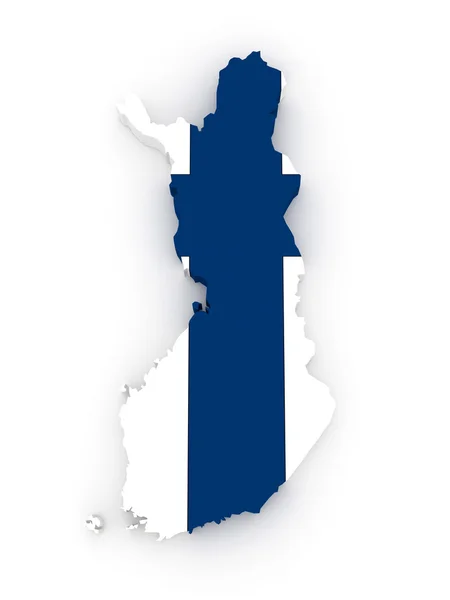 Üç boyutlu Finlandiya Haritası. — Stok fotoğraf