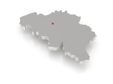 üç boyutlu harita Belçika.
