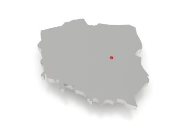 üç boyutlu Polonya Haritası.