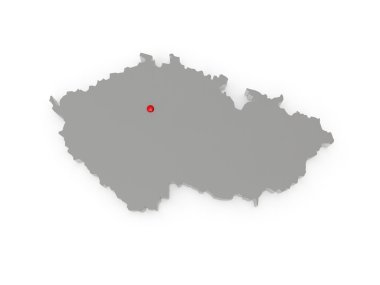 üç boyutlu harita Çek Cumhuriyeti.