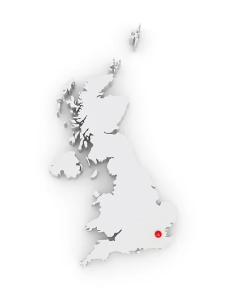 Mapa tridimensional de Inglaterra . —  Fotos de Stock