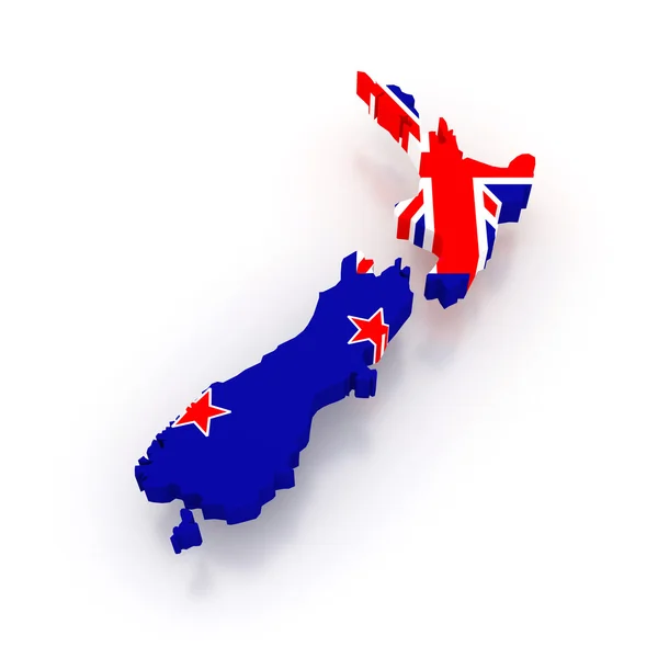 Тривимірну карту Нової Зеландії. — стокове фото