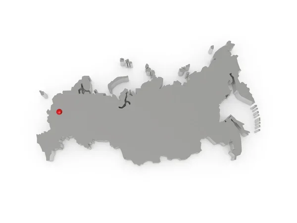 Mapa tridimensional da Rússia . — Fotografia de Stock