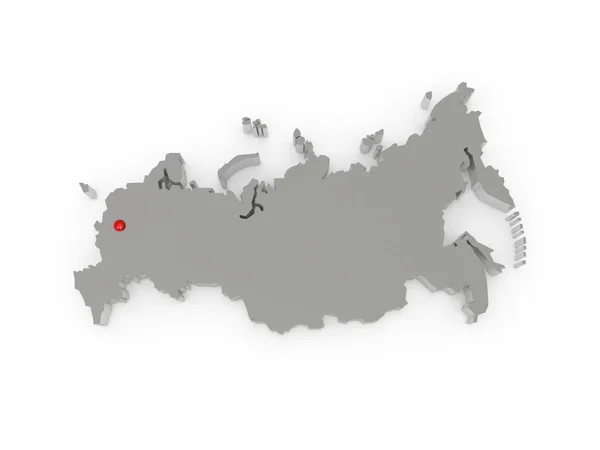 Three-dimensional map of Russia. — Stock Photo, Image