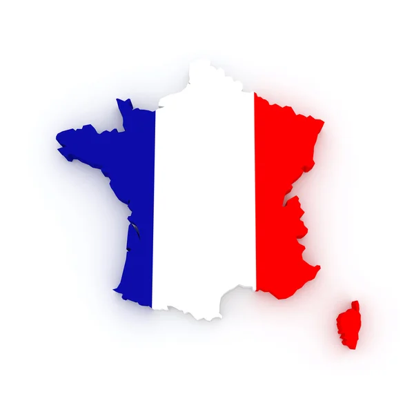 Three-dimensional map of France. — Stock Photo, Image