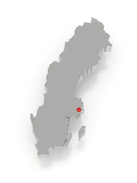 Mapa tridimensional de Suecia . — Foto de Stock