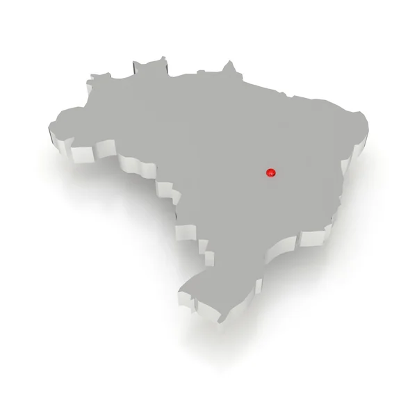 Тривимірна мапу Бразилії. — стокове фото