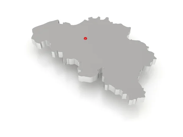 Three-dimensional map of Belgium. — Stock Photo, Image