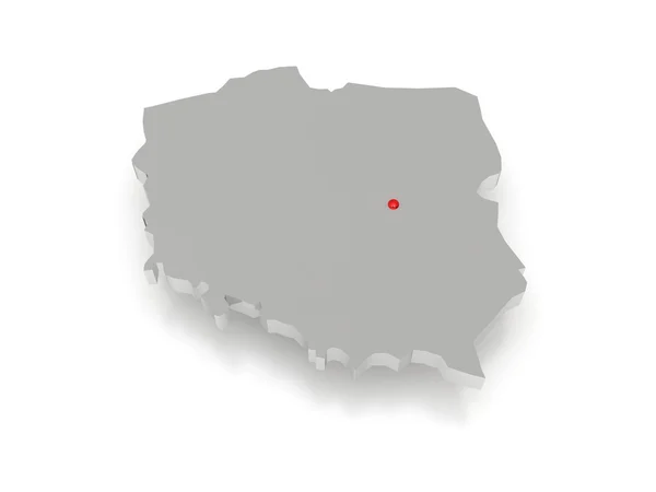 Harta tridimensională a Poloniei . — Fotografie, imagine de stoc