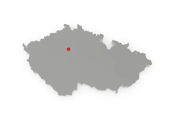 Dreidimensionale Karte der Tschechischen Republik. — Stockfoto