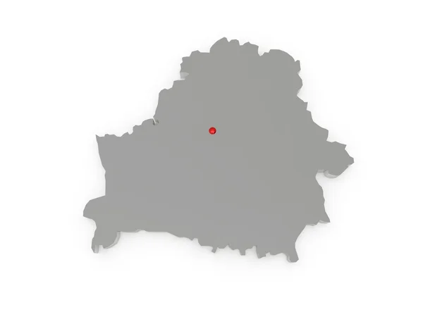 Trojrozměrná mapa Běloruska. — Stock fotografie