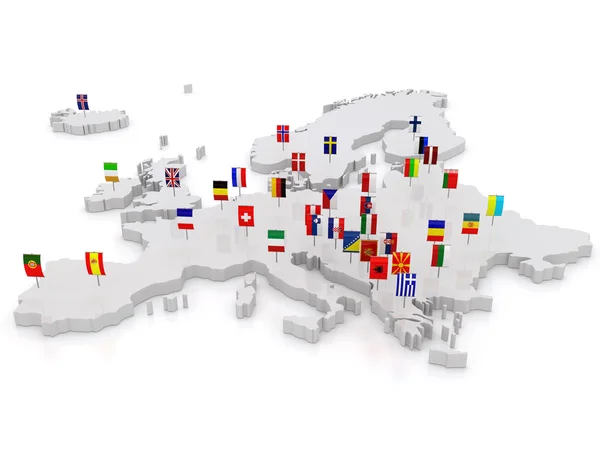 ヨーロッパの 3次元地図. — ストック写真