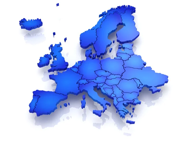 Mapa tridimensional da Europa . — Fotografia de Stock