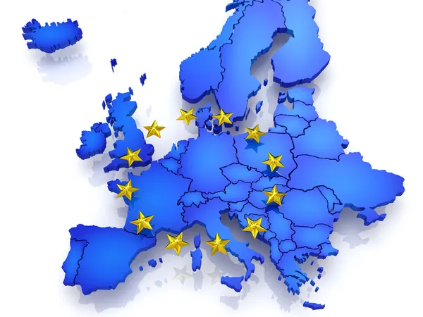 Three-dimensional map of Europe. — Stock Photo, Image