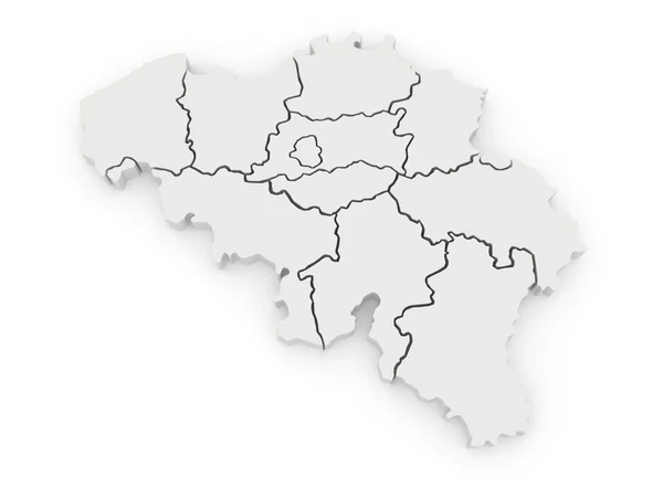 Three-dimensional map of Belgium. — Stock Photo, Image