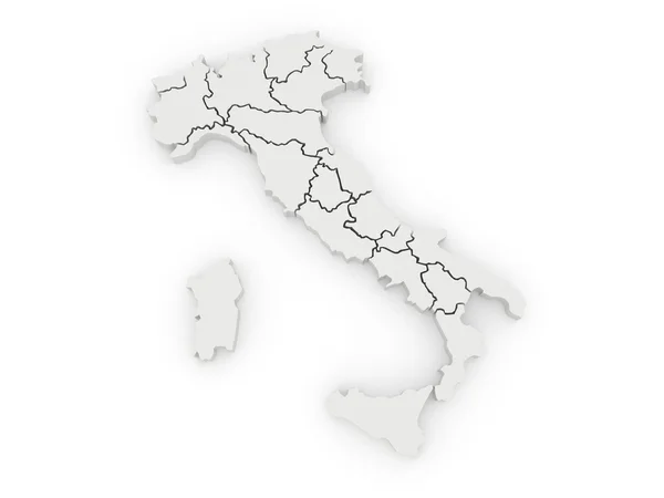 Driedimensionale kaart van Italië. — Stockfoto