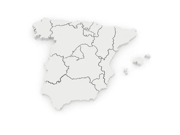 Mapa tridimensional da Espanha . — Fotografia de Stock