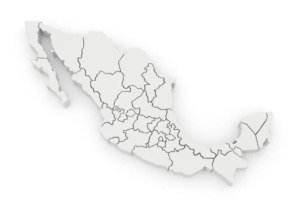 Three-dimensional map of Mexico. — Stock Photo, Image