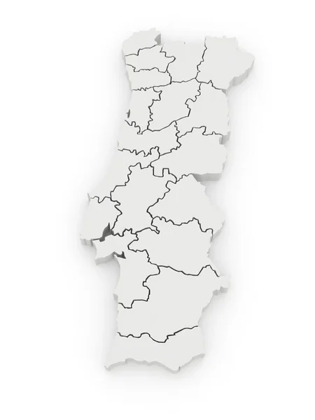 Mapa tridimensional de Portugal . — Fotografia de Stock